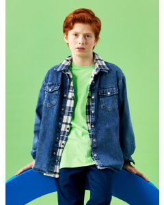 Basic Long Sleeve Boy Jean Shirt