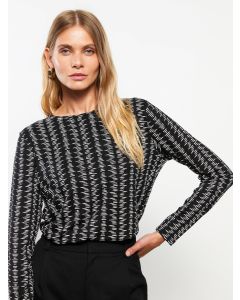 Crew Neck Striped Long Sleeve Women's T-shirt