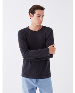 Crew Neck Long Sleeve Men's Tricot Sweater
