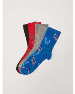 Dinosaur Patterned Boys Socks 5 Pack