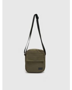 Label Printed Zipper Men's Crossbody Bag