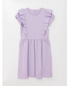 Crew Neck Basic Short Sleeve Girl Dress