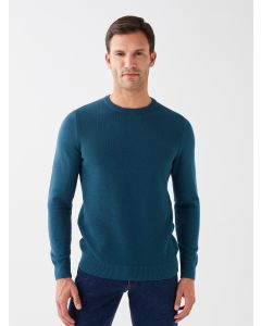 Crew Neck Long Sleeve Men's Tricot Sweater