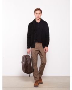 Slim Fit Shawl Collar Long Sleeve Men's Knitwear Cardigan