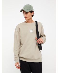 Crew Neck Long Sleeve Printed Men's Sweatshirt