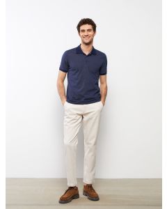 Polo Neck Short Sleeve Combed Cotton Men's T-Shirt