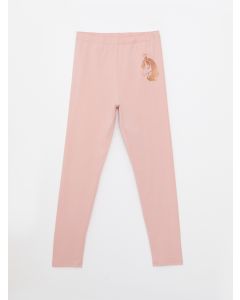 Elastic Waist Printed Cotton Girls Tights
