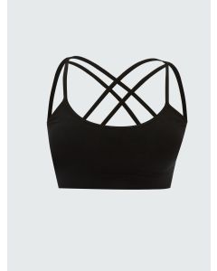 Non-wired Filling Straight Sports Bra