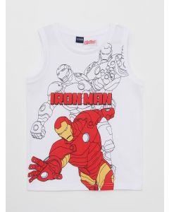 Crew Neck Iron Man Printed Cotton Boy Athlete