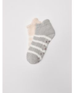 Striped Anti-Slip Sole Women's Home Socks 2-Pack