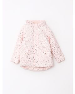 Hooded Printed Girl Coat