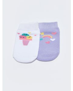 Patterned Baby Girl Booties Socks 2 Pack