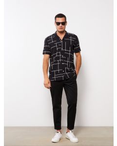 Slim Fit Men's Trousers with Tie Waist Detail