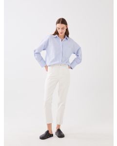 High Waisted Slim Fit Women's Denim Trousers