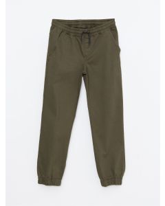 Elastic Waist Basic Gabardine Boy Jogger Trousers