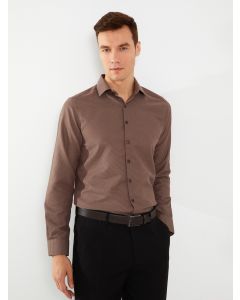 Slim Fit Long Sleeve Dobby Weave Men's Shirt