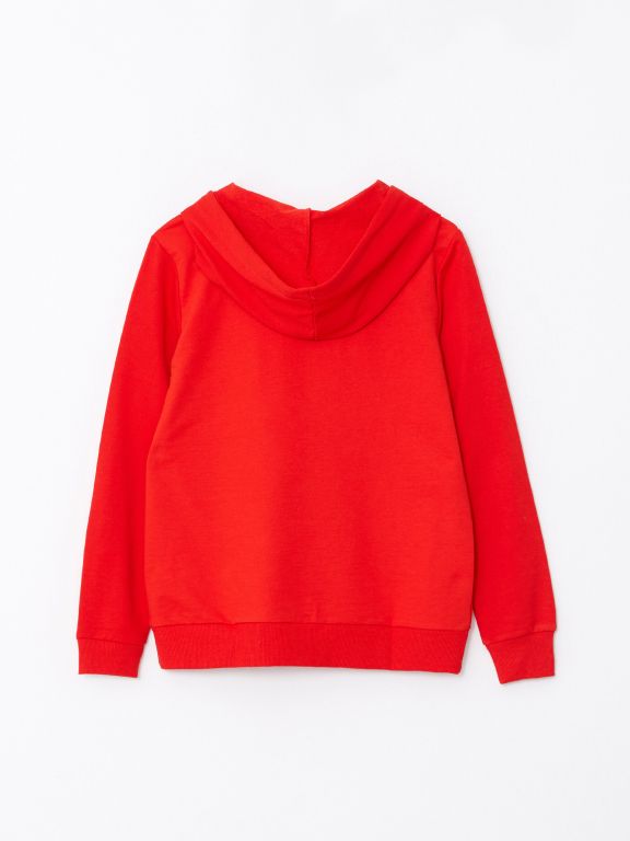 Hooded Printed Long Sleeve Women's Sweatshirt