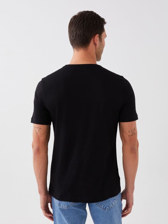 Crew Neck Short Sleeve Printed Combed Cotton Men's T-shirt