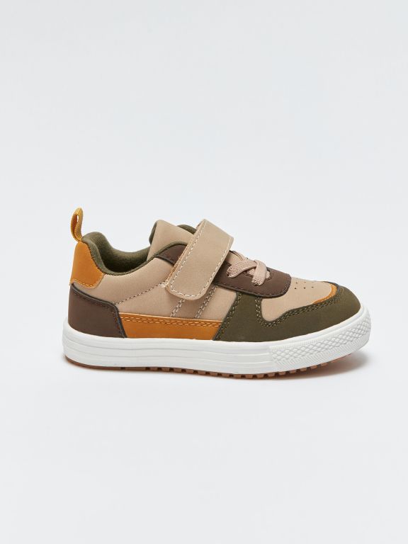 Color Block Lace and Velcro Closure Baby Boy Sneakers