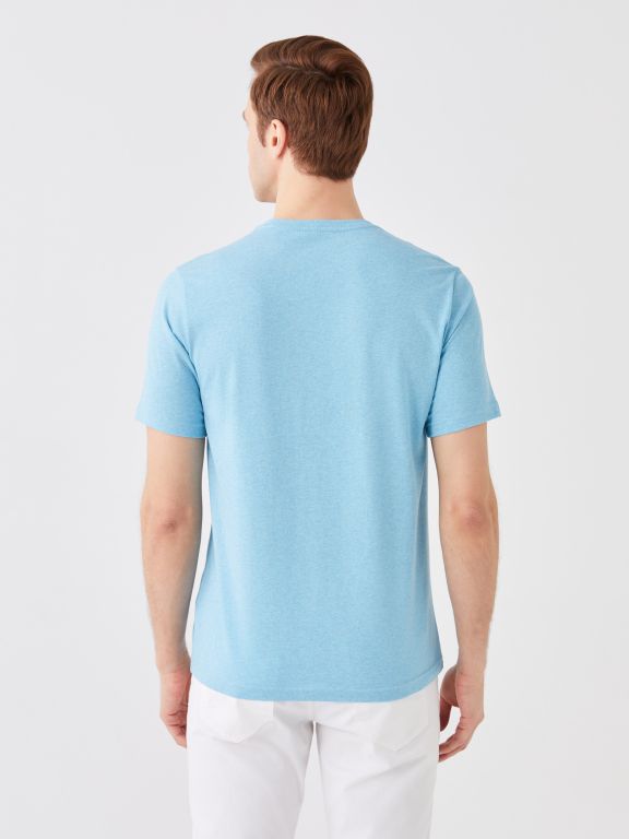V Neck Short Sleeve Combed Cotton Men's T-shirt