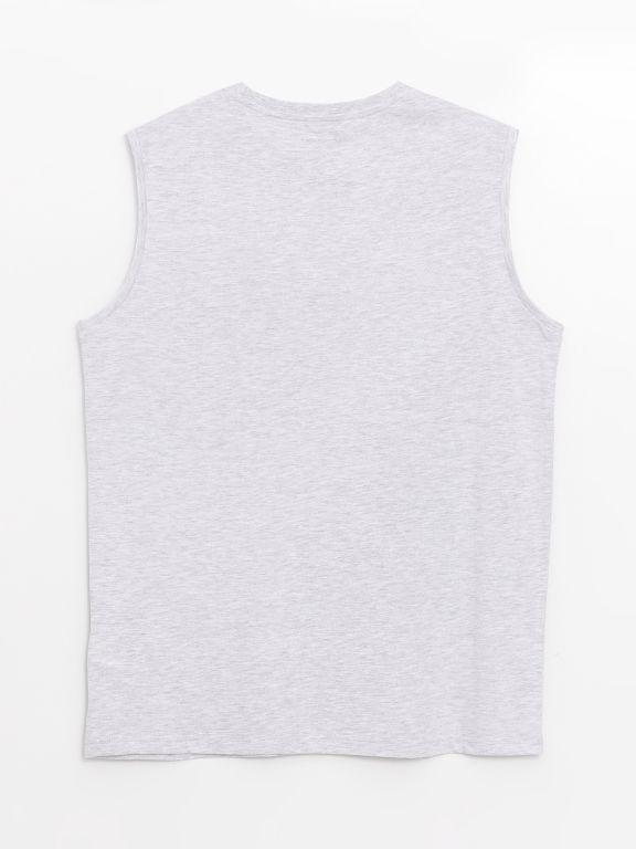 Crew Neck Printed Combed Cotton Men's Sleeveless T-Shirt