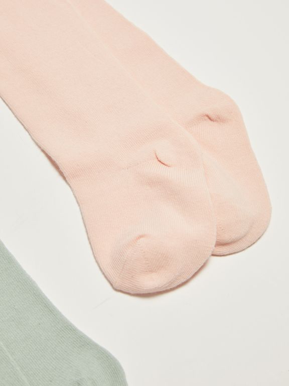 Elastic Waist Basic Baby Girl Pantyhose 2-Pack
