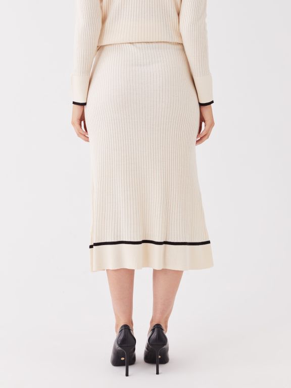 Women's Elastic Waist Plain Knitwear Skirt