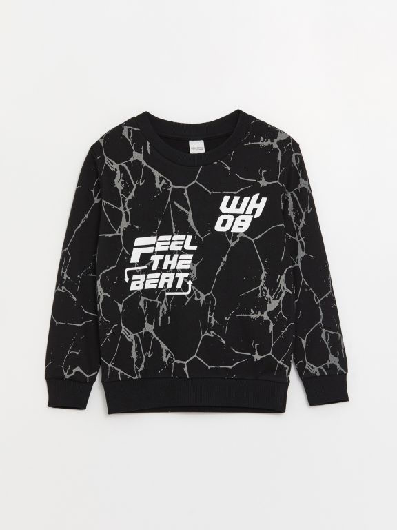 Crew Neck Printed Long Sleeve Boy Sweatshirt