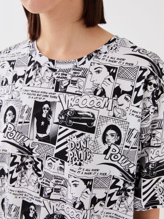 Crew Neck Printed Short Sleeve Women's T-shirt