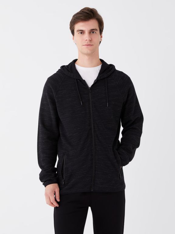 Hooded Long Sleeve Men's Sports Cardigan