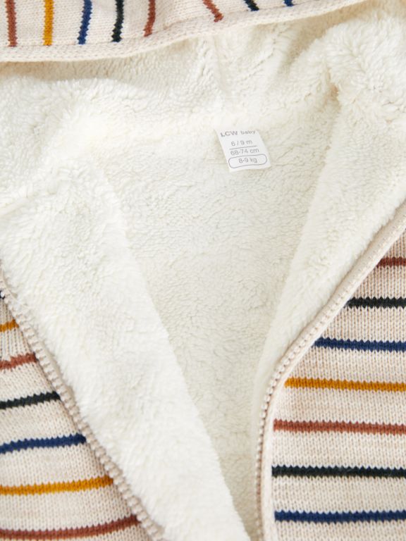 Hooded Long Sleeve Striped Baby Boy Knitwear Cardigan