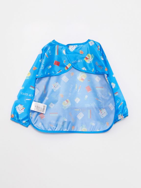 Crew Neck Long Sleeve Printed Baby Boy Bib