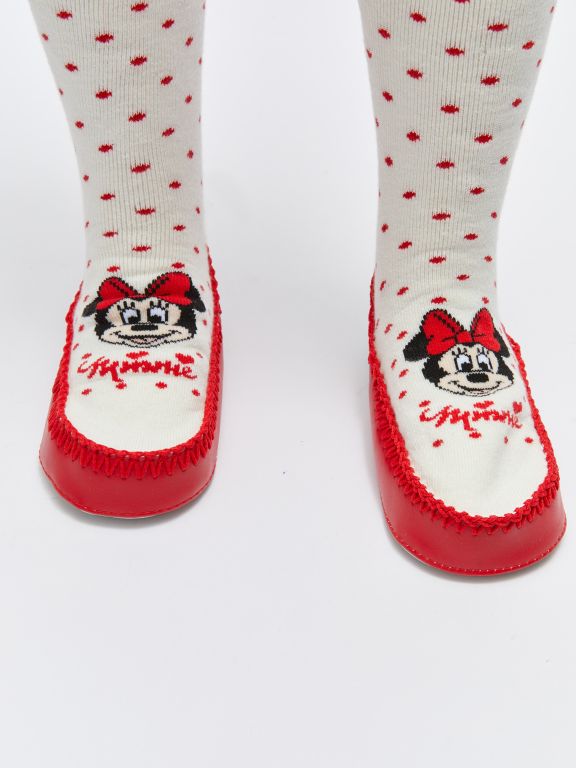 Minnie Mouse Patterned Baby Girl Home Socks