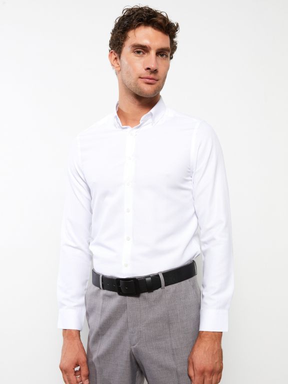 Slim Fit Long Sleeve Oxford Men's Shirt