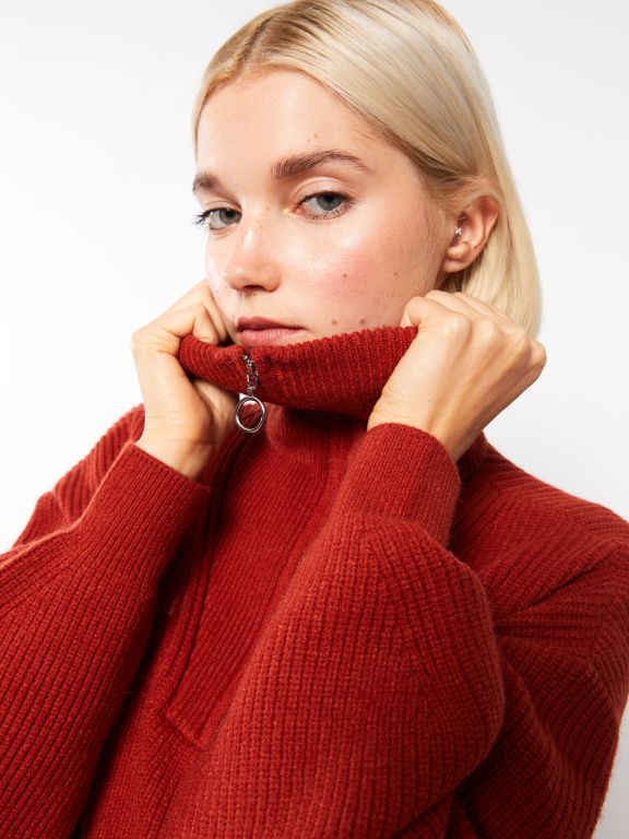 Turtle Neck Regular Long Sleeve Women's Tricot Sweater