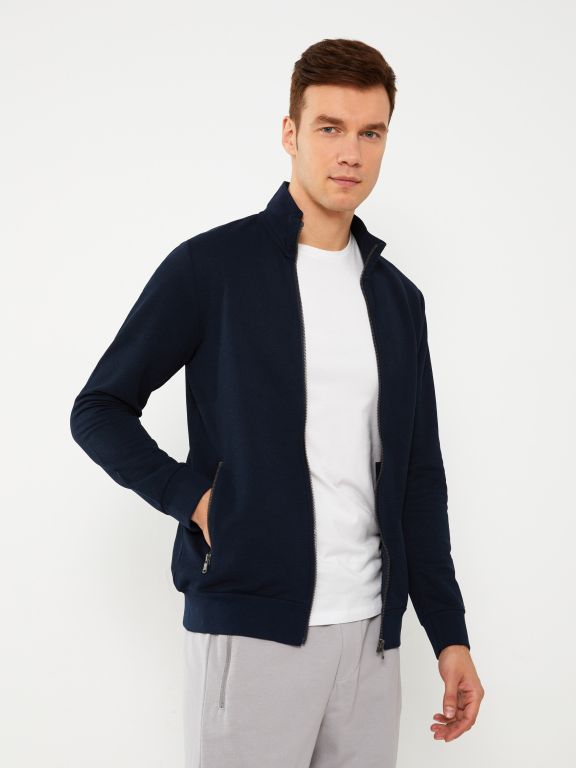 High Collar Long Sleeve Men's Sports Cardigan