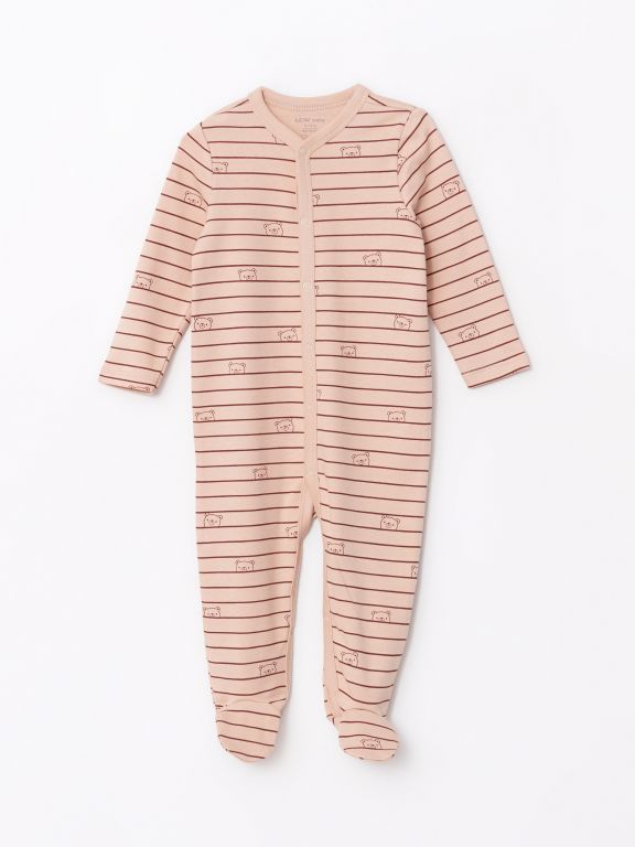 V Neck Long Sleeve Printed Baby Boy Jumpsuit 2-Pack
