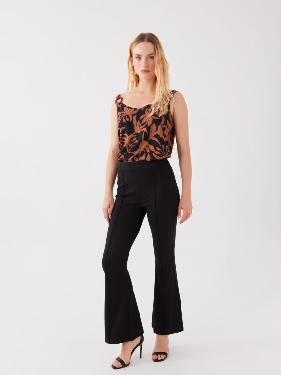 Elastic Waist Slim Fit Women's Trousers