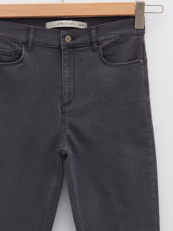 Skinny Fit Regular Pocket Detailed Women's Denim Trousers