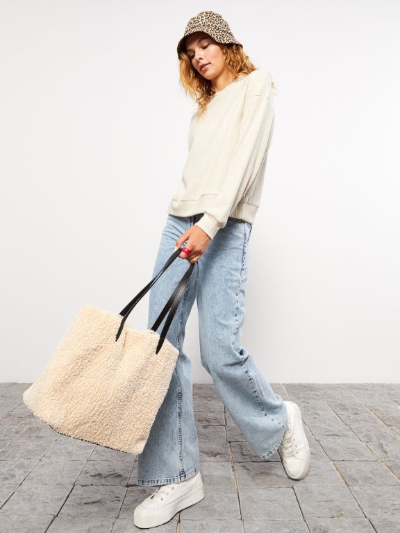 Plain Fur Women Shoulder Bag