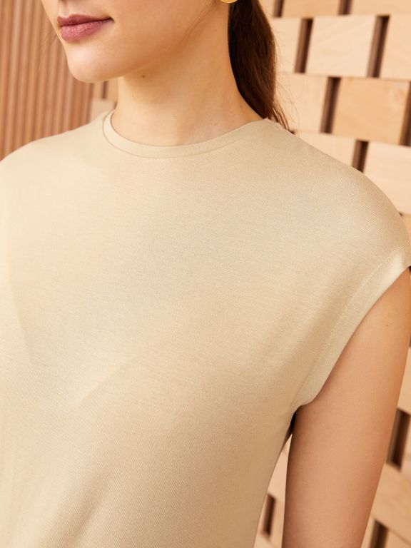 Women's Crew Neck Straight Sleeveless Tunic