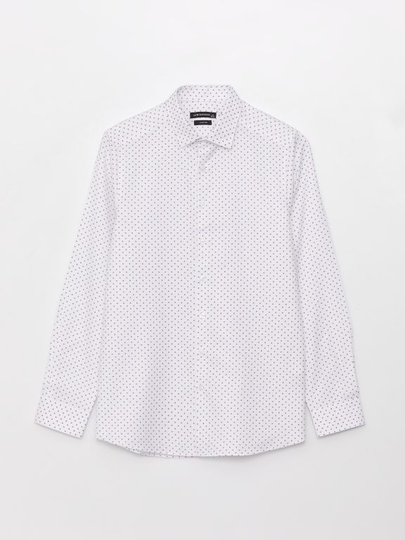 Slim Fit Long Sleeve Poplin Men's Shirt
