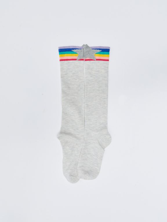 Patterned Girl Under Knee Socks 2 Pieces