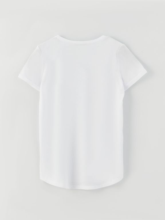 V-Neck Sequin Embroidered Short Sleeve Women's T-Shirt