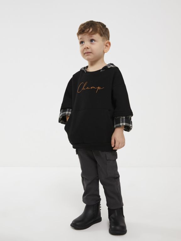 Hooded Long Sleeve Baby Boy Sweatshirt and Pants 2-Pack Set