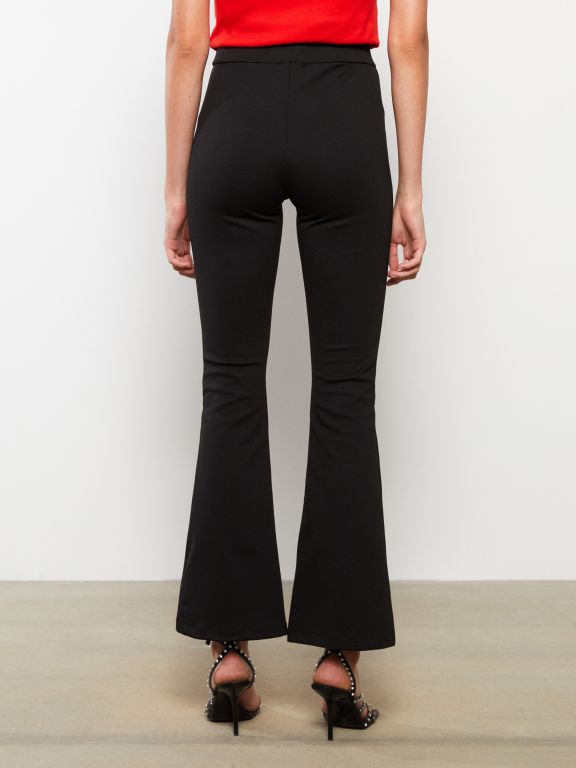 Normal Waist Tight Fit Flared Women's Trousers