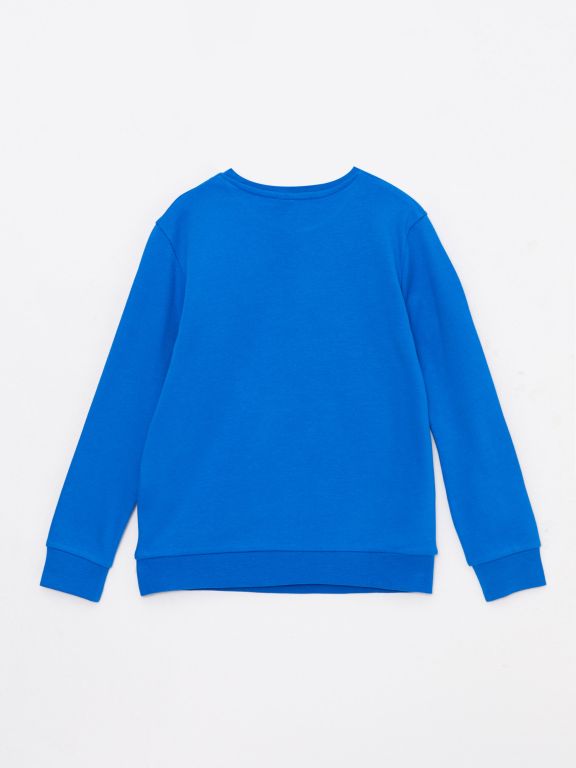 Crew Neck Printed Reversible Sequined Long Sleeve Boy T-Shirt
