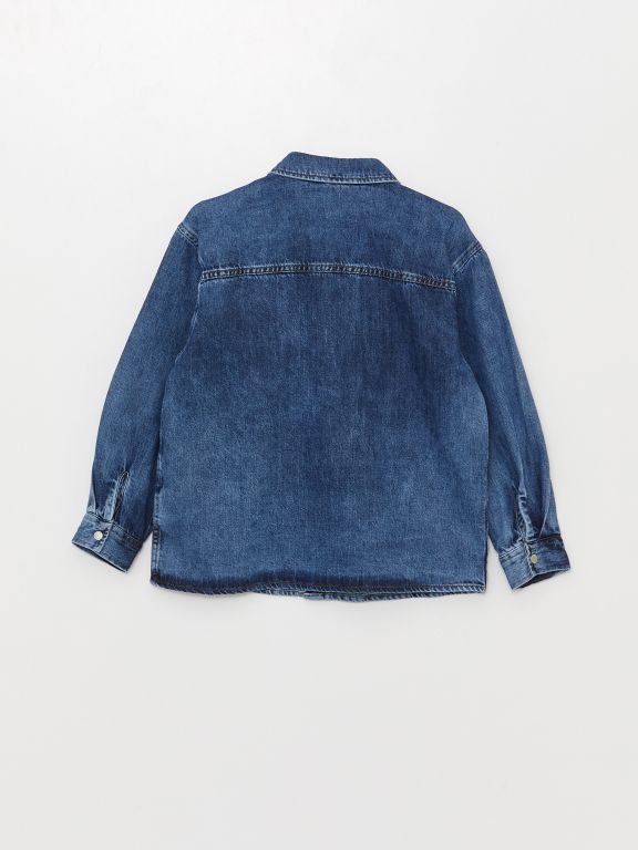 Basic Long Sleeve Boy Jean Shirt