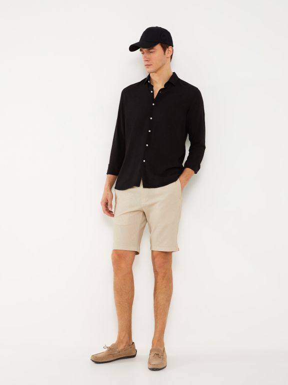 Slim Fit Binding Detail Men's Shorts