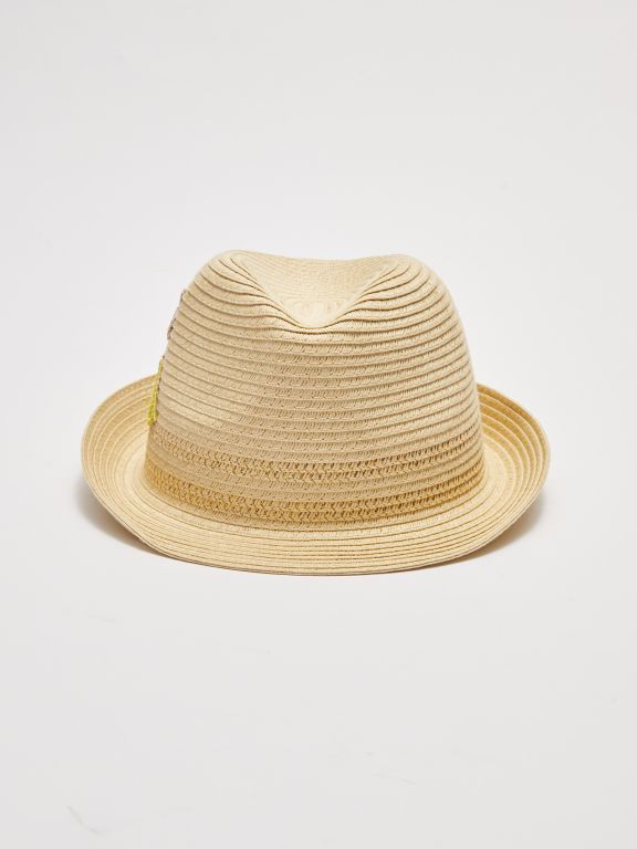 Patch Detail Girl's Straw Fedora Hat